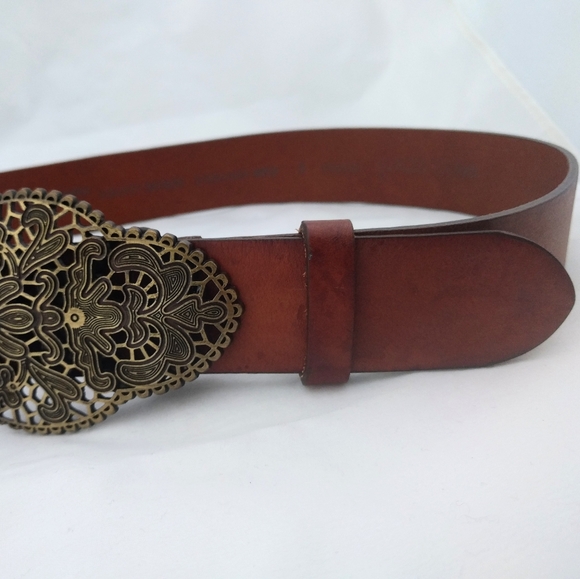 FABIO CORTI Brown leather belt - Picture 3 of 4